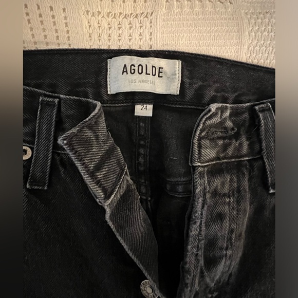 AGOLDE Black Distressed Lana Jeans Size 24 - Picture 2 of 5